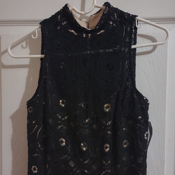 Inc. International Concepts Black Nude Lace Fit Flared Dress - Picture 11 of 12